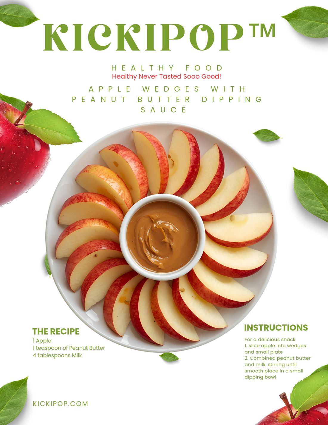 Apple Wedges with Peanut Butter Dipping Sauce